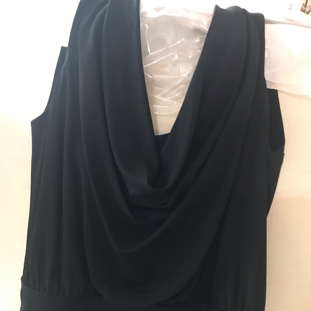 Nicole Miller Black cowl neck jersey gown